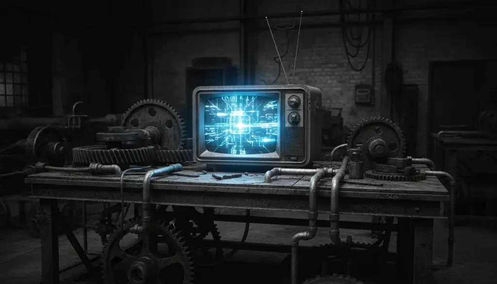 iptv pas cher Balance vintage contrastée illustrant l'équilibre entre prix bas et haute qualité pour un service IPTV pas cher.